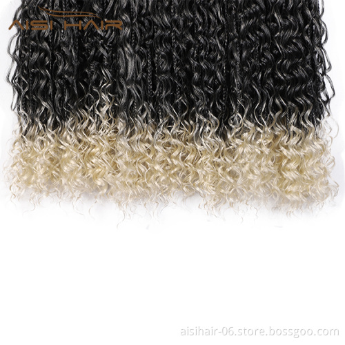 Aisi Hair Afro Curly Ombre Blonde Black Root Synthetic Marly Braiding Hair Extensions Crochet Hairpiece Braids For Black Women